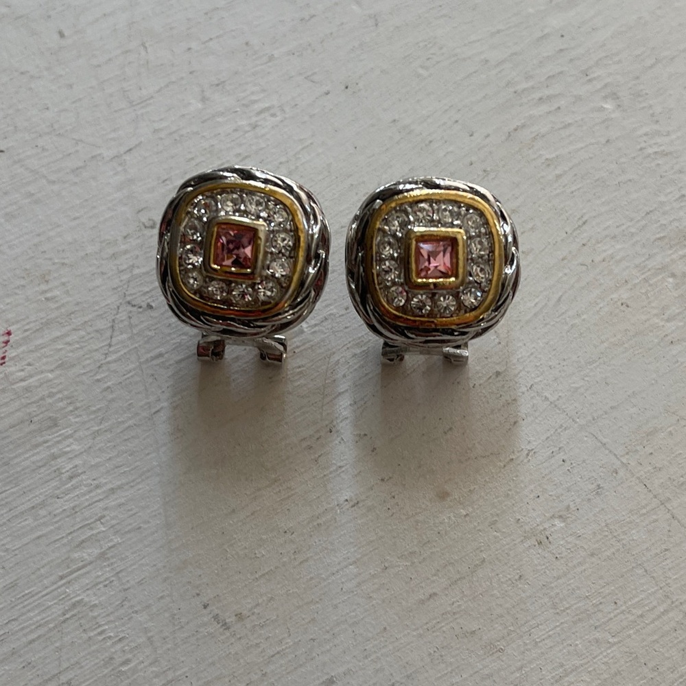 Imitation David Yurman earrings light pink gold and silver